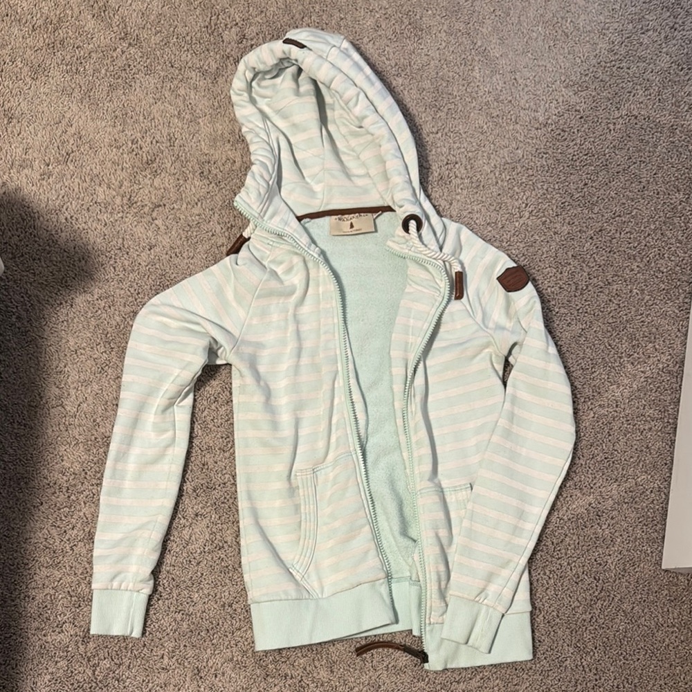 Mint Striped Hoodie